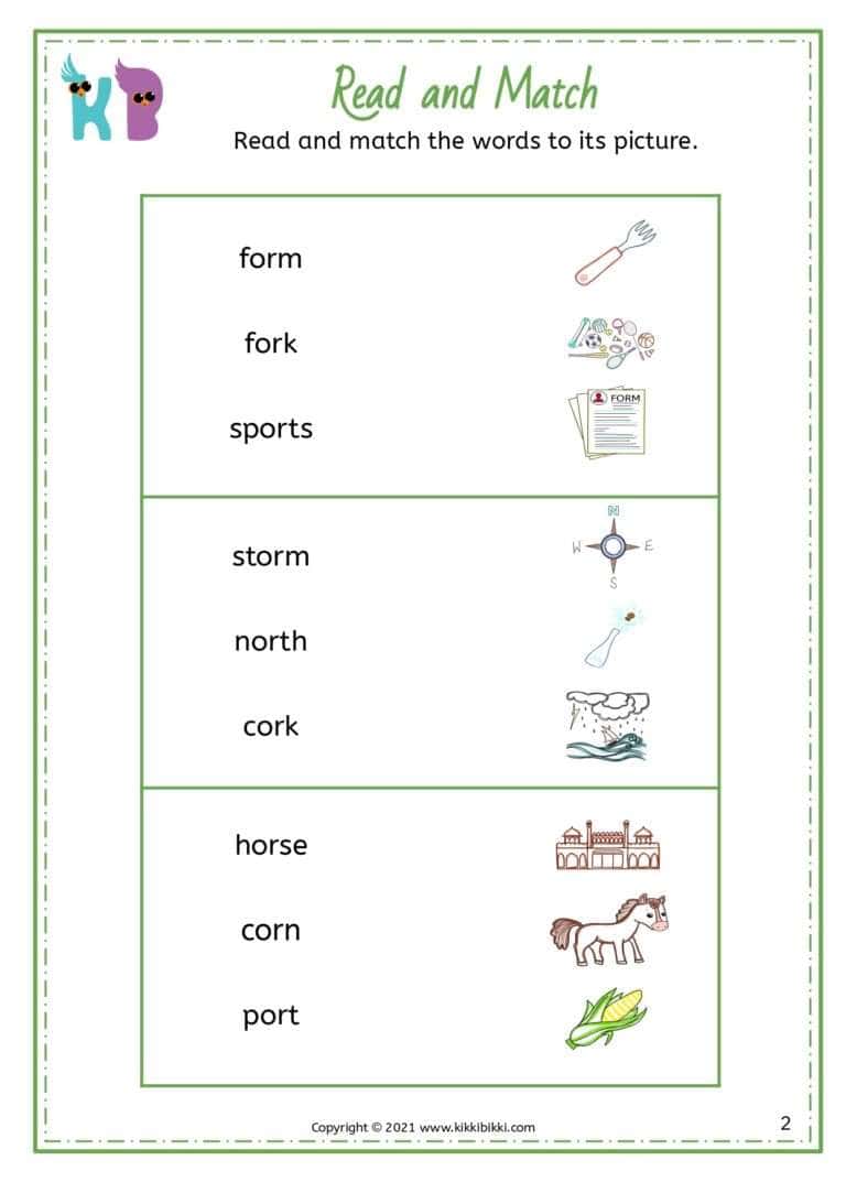 Free Phonics Worksheets for Kindergarten