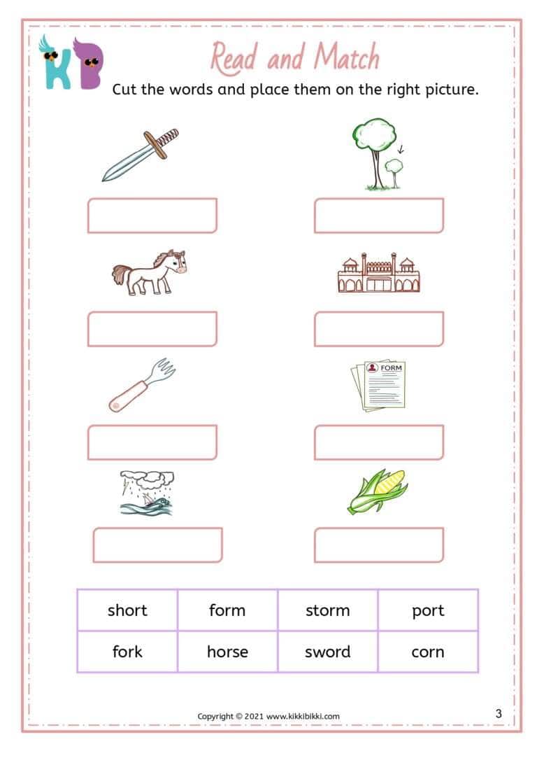 Free Download Phonics Worksheets for Kindergarten