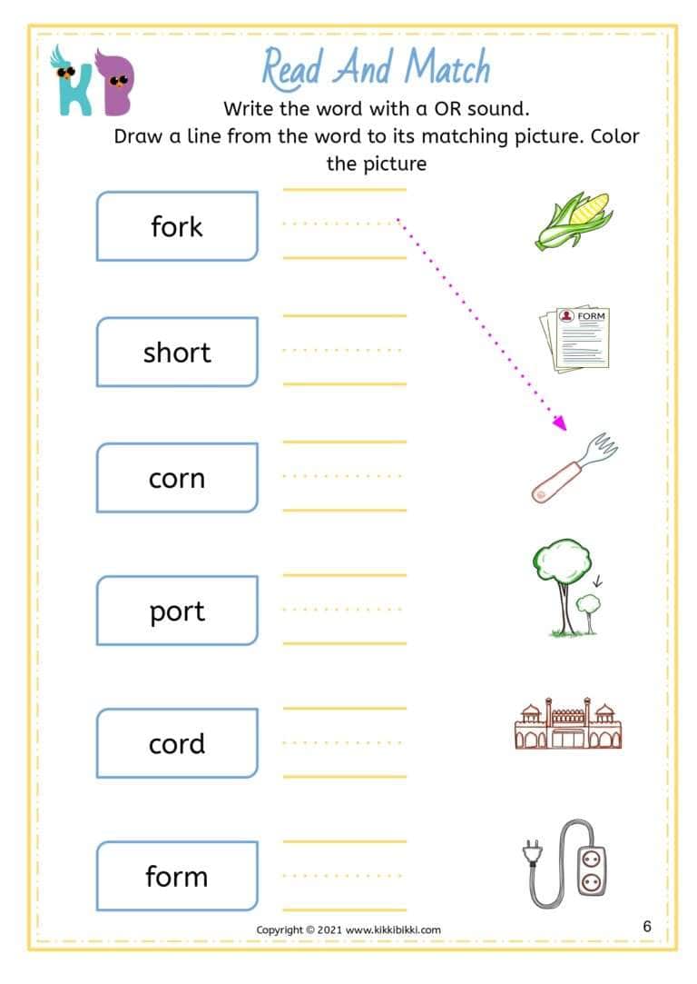 Free Phonics Worksheets for Kindergarten
