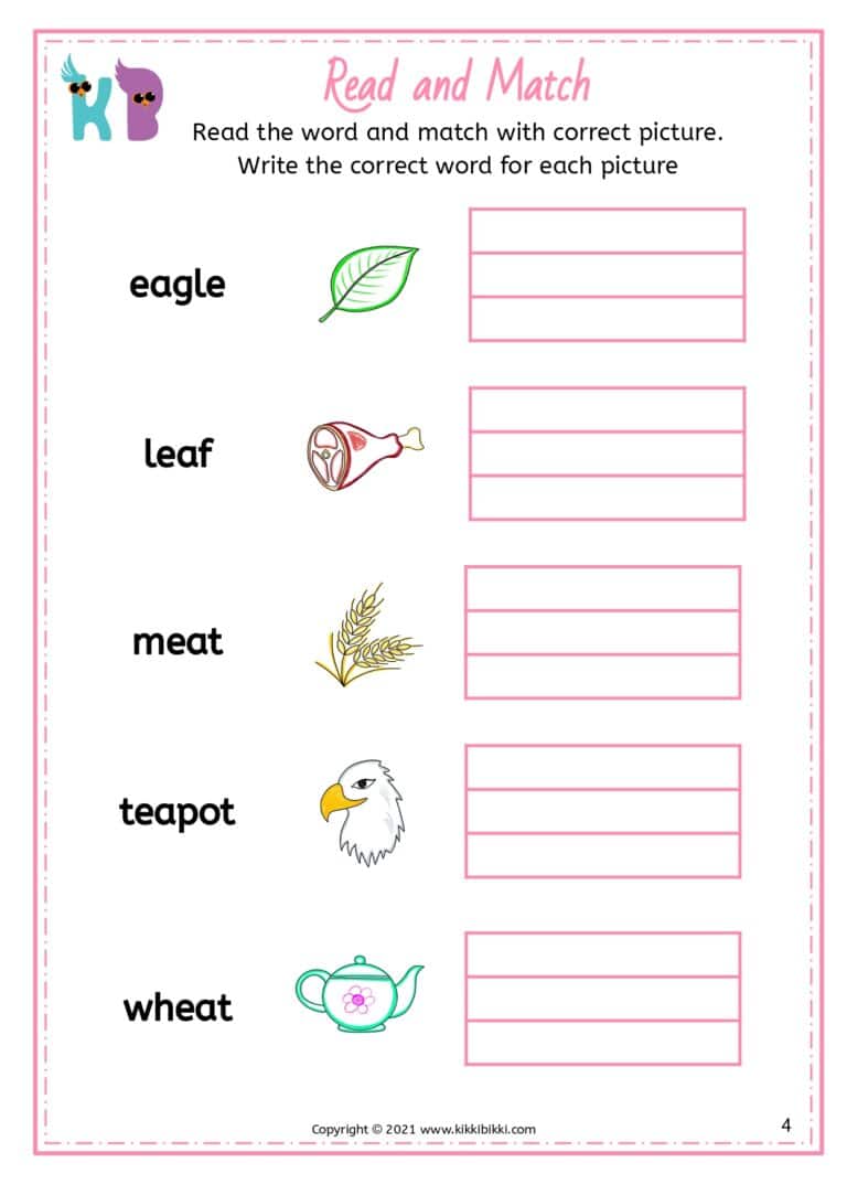 Kindergarten Phonics Worksheets PDF