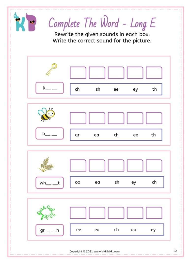 Free Phonics Worksheets for Kindergarten