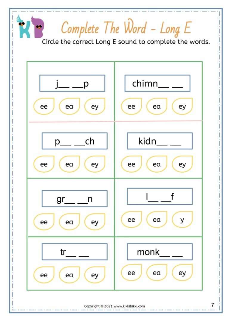 Printable Phonics Worksheets for Free