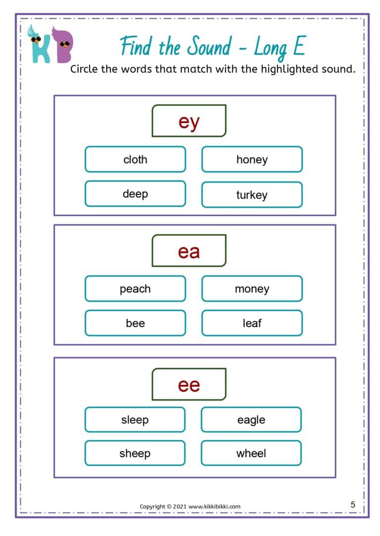 Phonics Worksheet for Kids