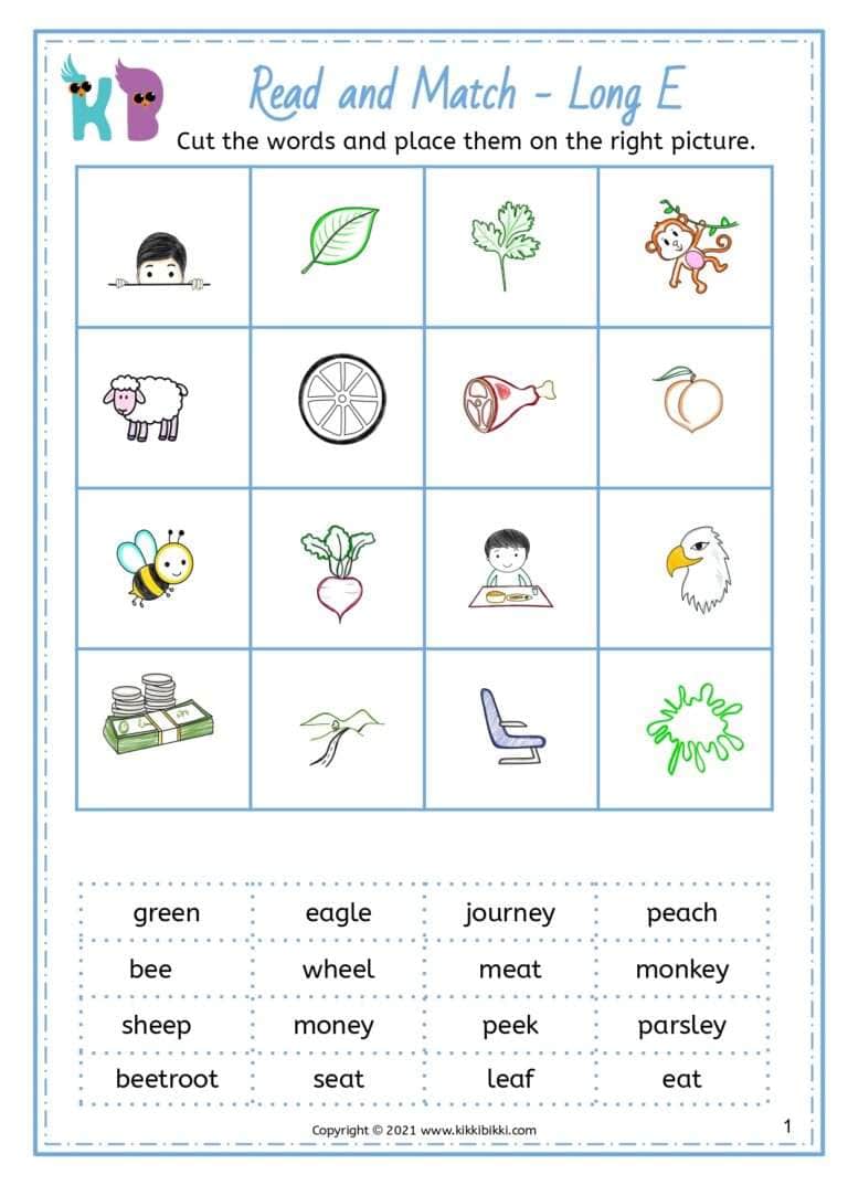Free Phonics Learning Worksheet