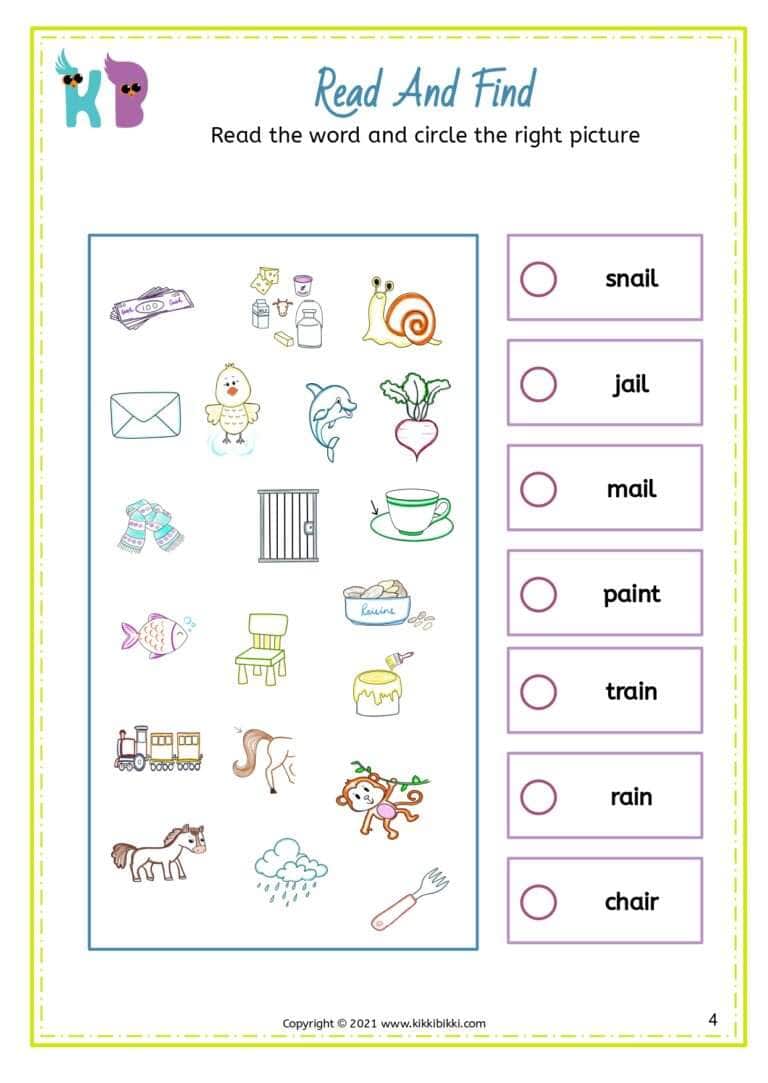 Printable Phonics Worksheets for Kindergarten