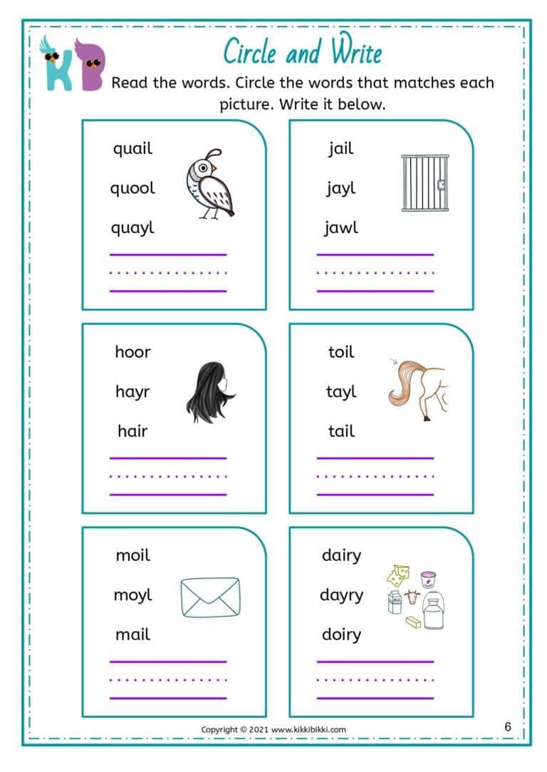 Free Download Phonics Worksheets for Kindergarten