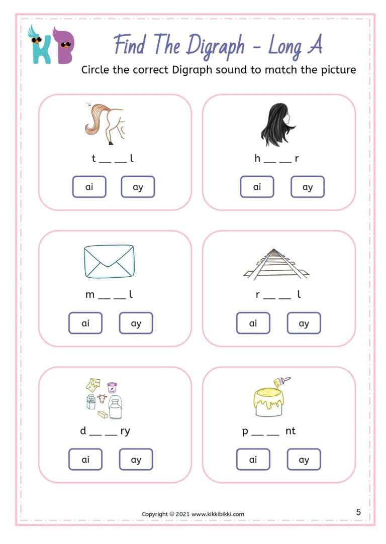 Phonics Worksheet for Kindergarten