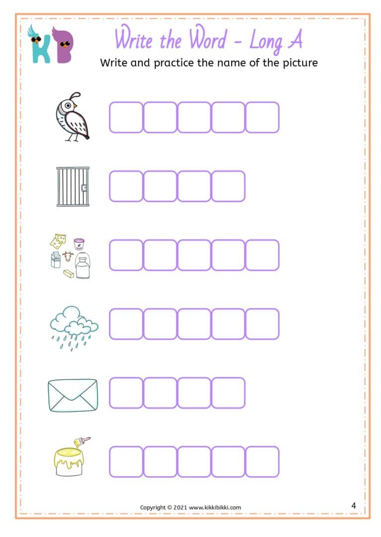 Preschool Phonics Activity Sheet