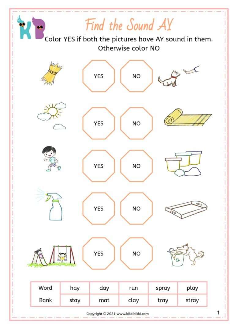 Free Kindergarten Phonics Worksheets