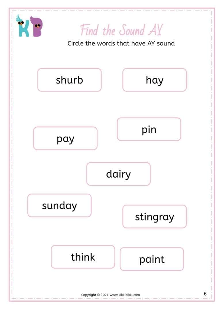 Reading Worksheets for Kindergarten