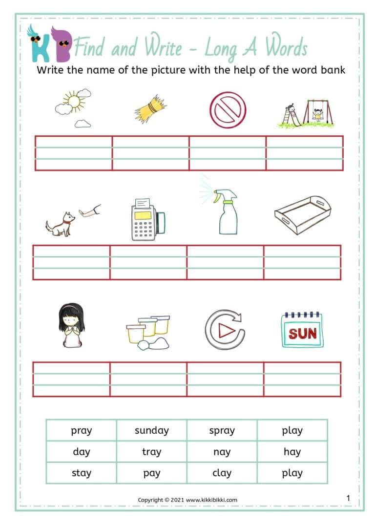 Printable Phonics Worksheets for Kindergarten