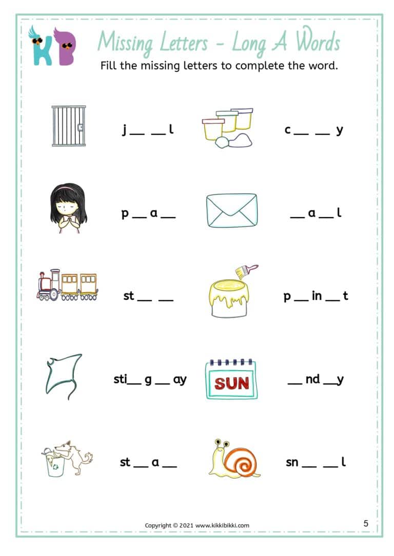 Kindergarten Phonics Worksheet Free