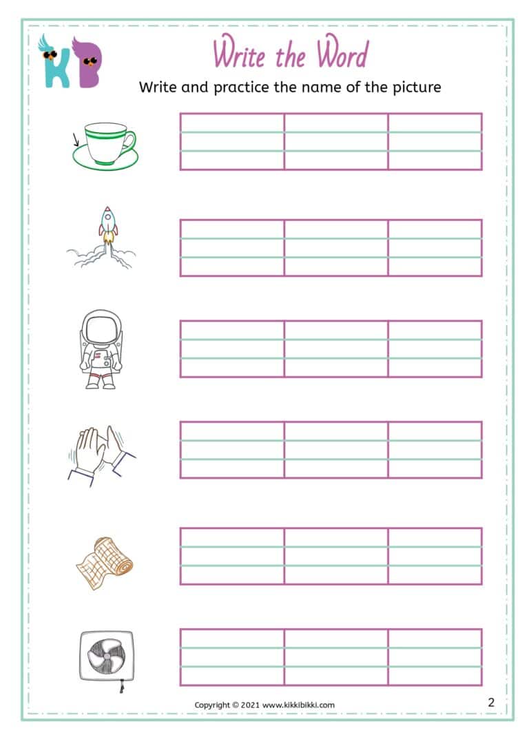 Free Printable CVC Words Worksheet