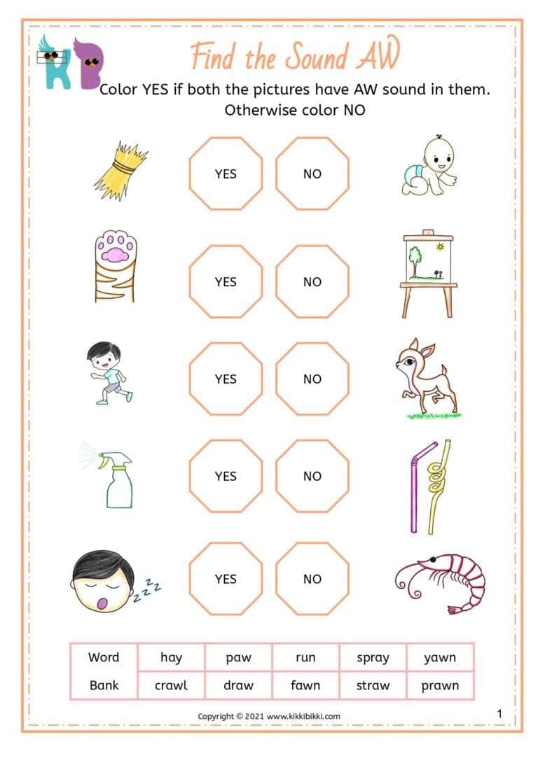 Phonics Worksheets for Kindergarten