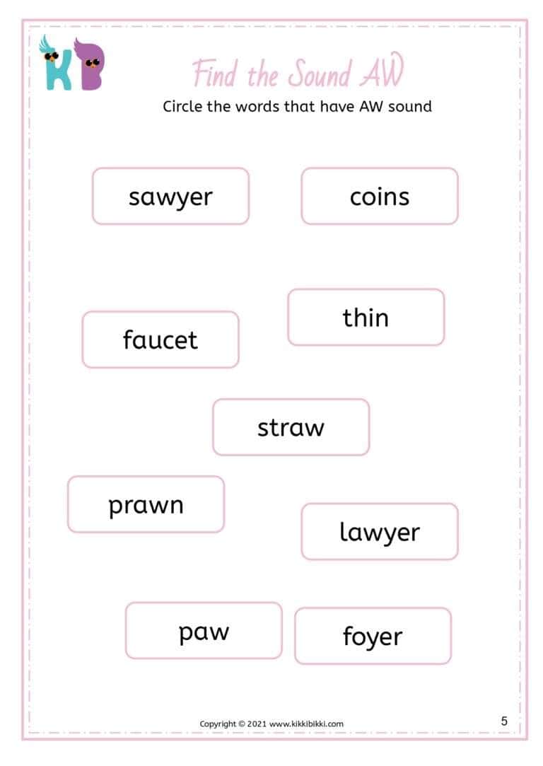Free Phonics Worksheets for Kids