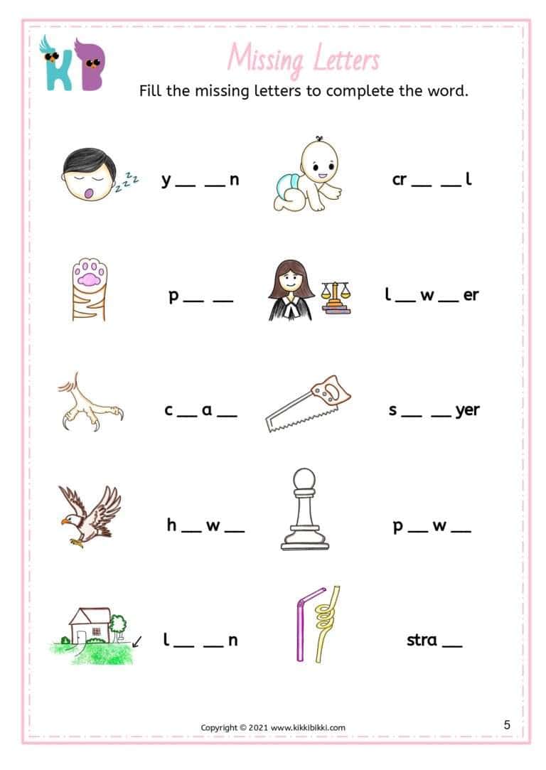 Free Phonics Worksheets for Kindergarten