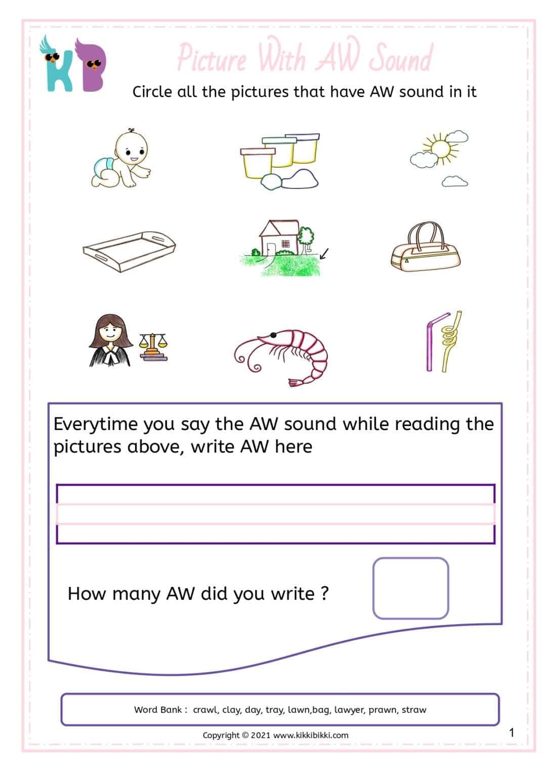 Match the Sound Worksheets for Phonics Fun