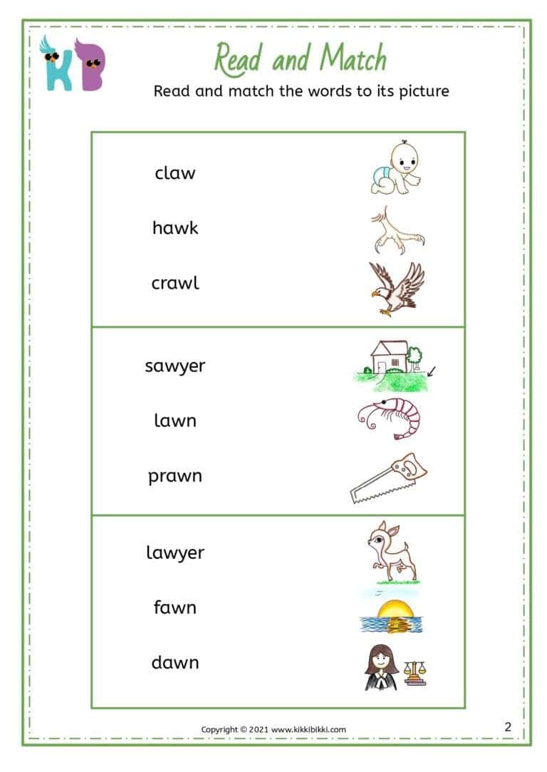 Kindergarten Phonics Worksheet