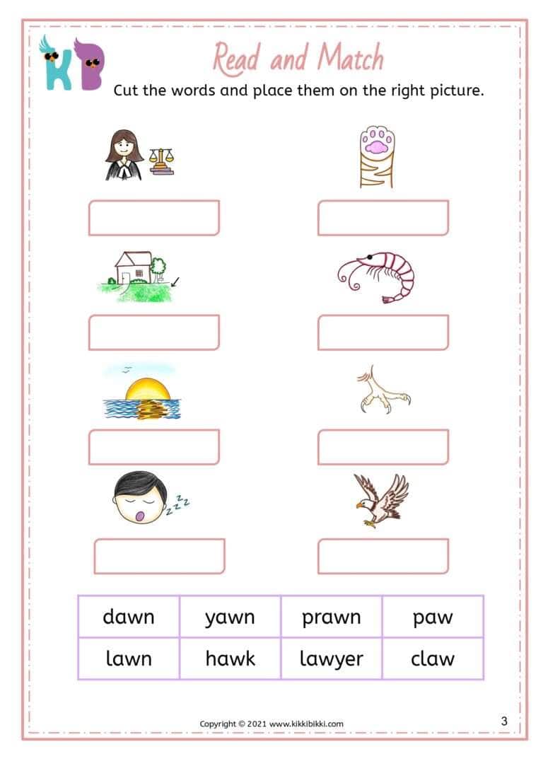 Free Phonics Worksheets for Kindergarten