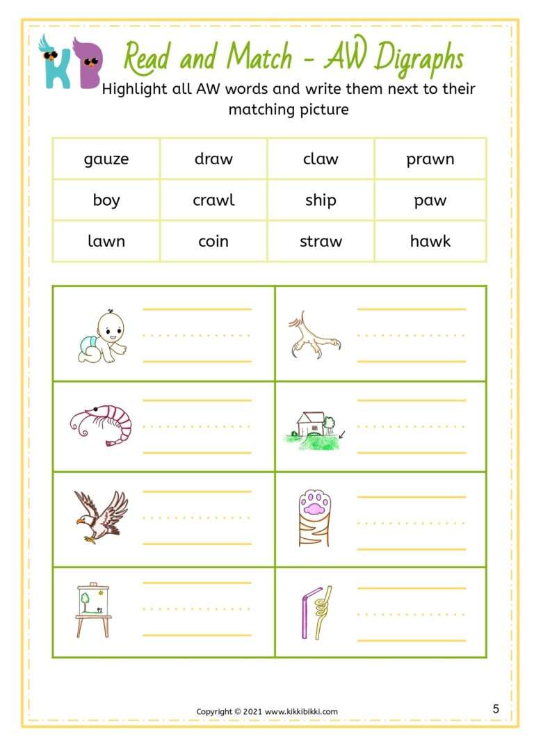 Free Phonics Worksheets for Kindergarten