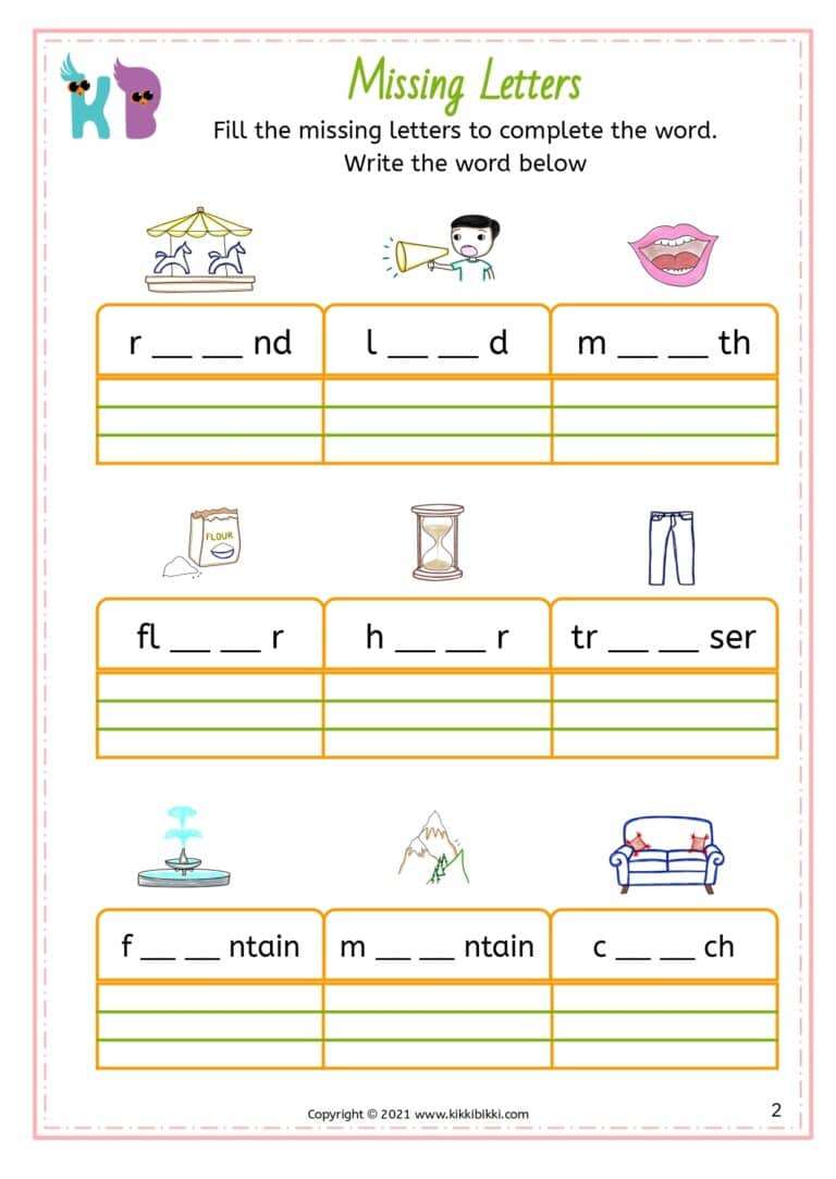 Free Download Phonics Worksheets for Kindergarten
