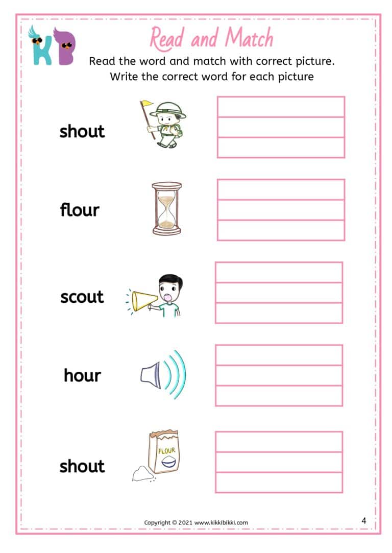 Interactive Phonics Activity Sheet
