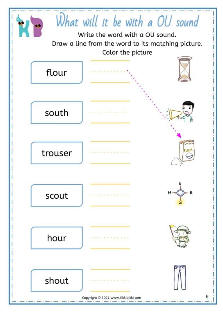 Phonics Activity Sheet for Kids