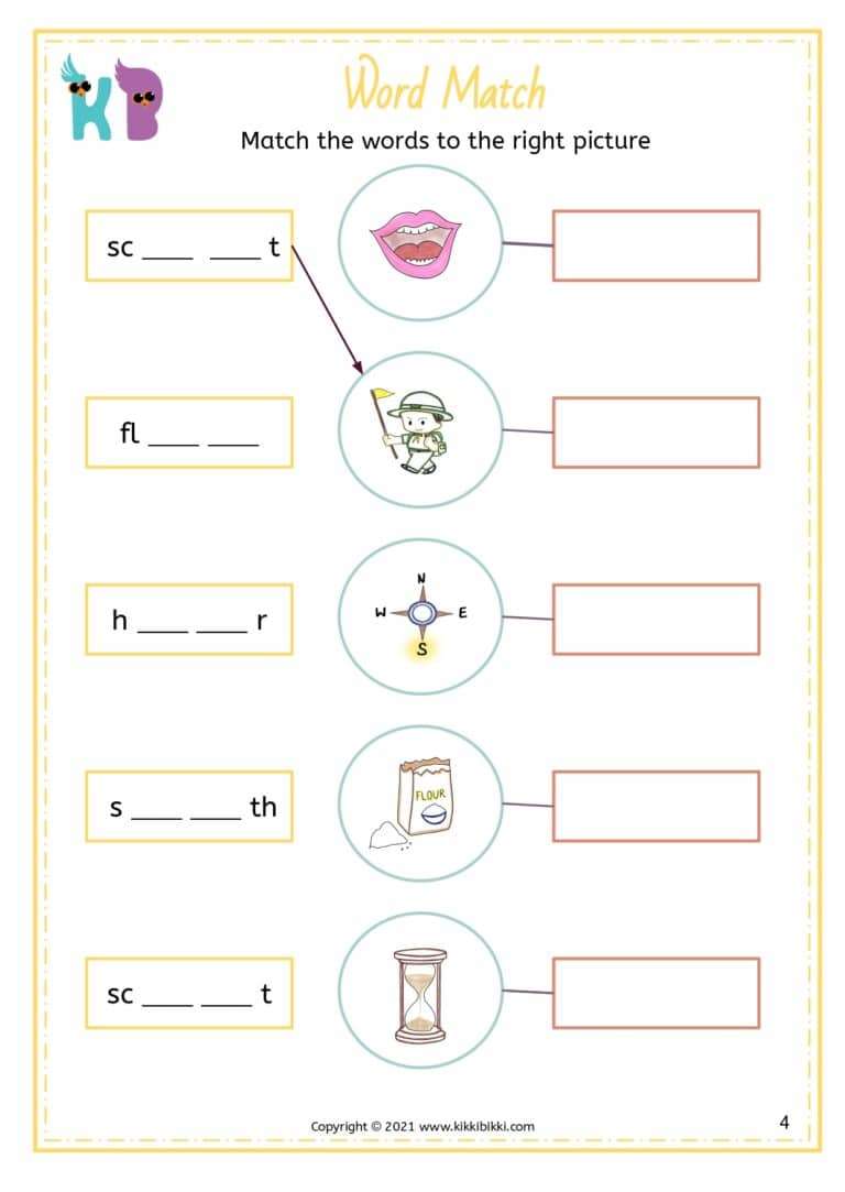Printable Phonics Learning Worksheet