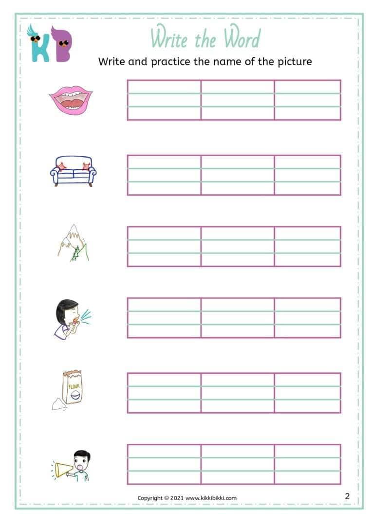 Kindergarten CVC Worksheets Free