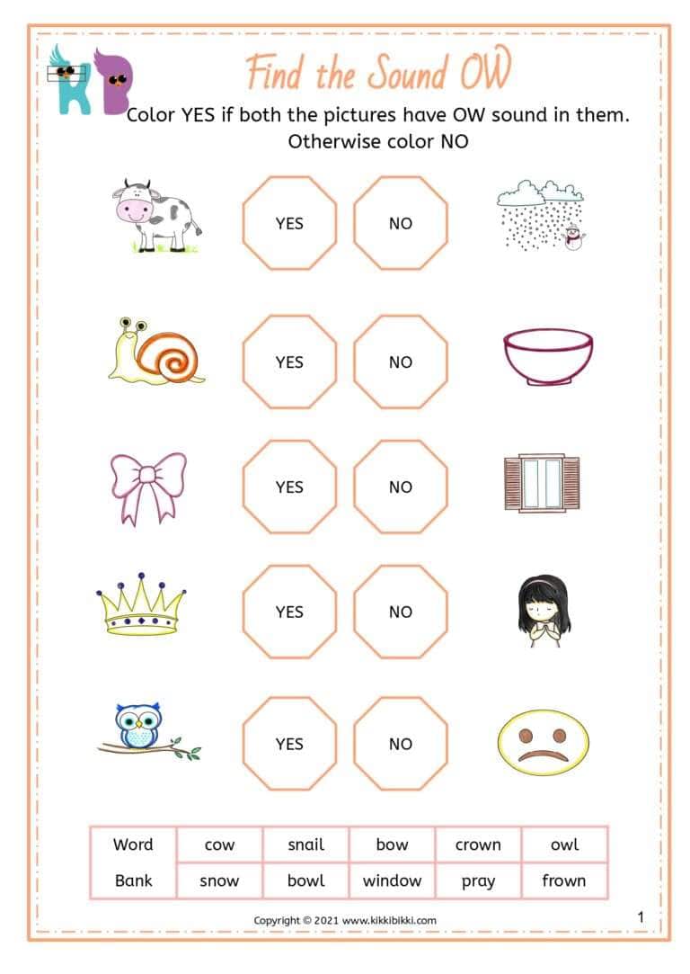 Phonics Worksheet Printable