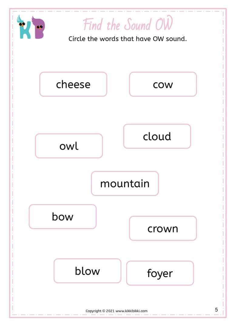 Phonics Worksheet for Kids