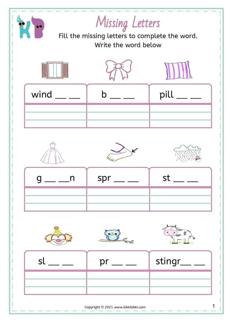 Interactive Phonics Activity Sheet