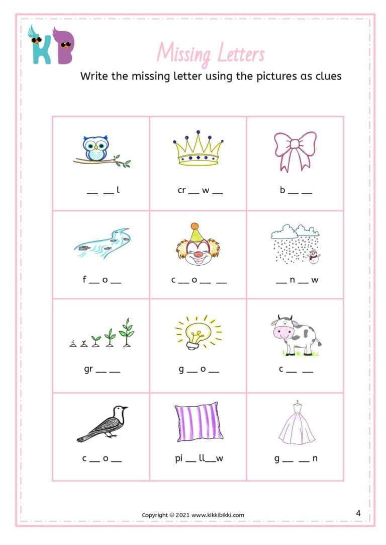 Preschool Phonics Activity Sheet