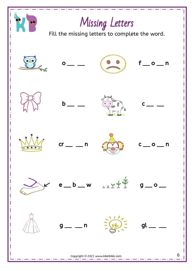 Free Phonics Learning Worksheet