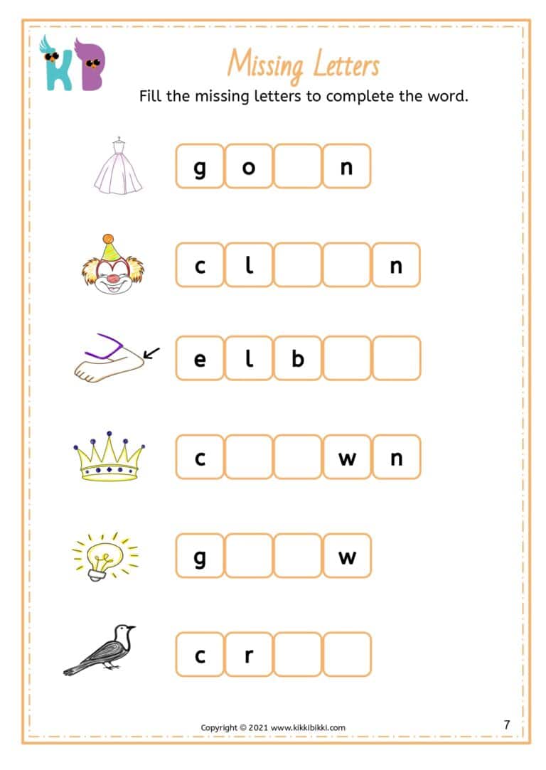 Printable Phonics Learning Worksheet