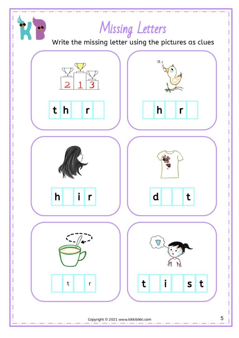 Phonics Practice Sheets for Kindergarten