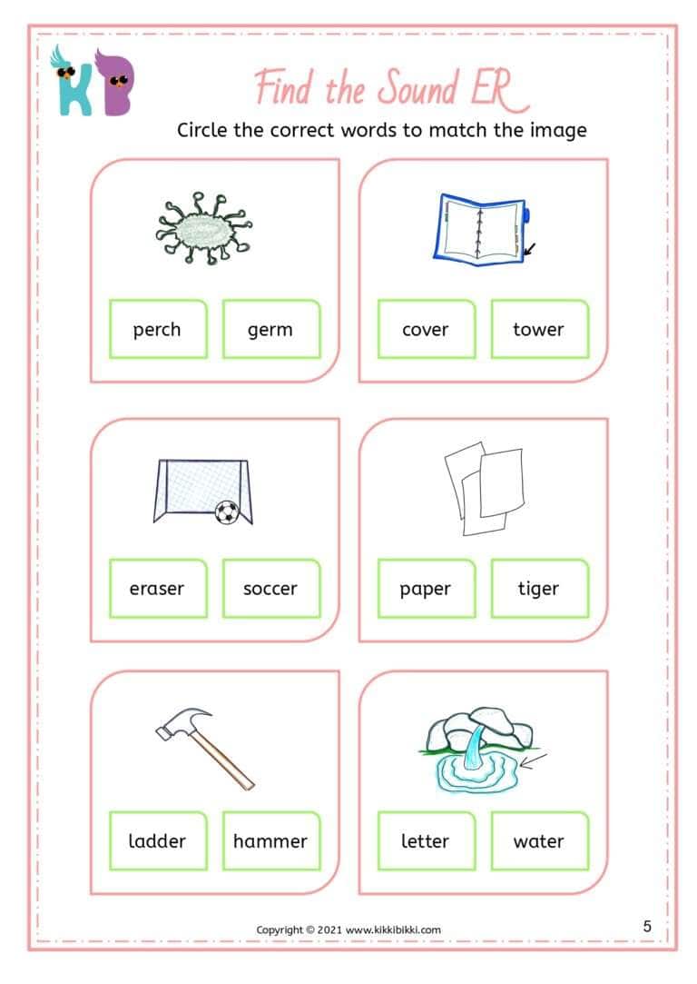 Free Phonics Worksheets for Kindergarten