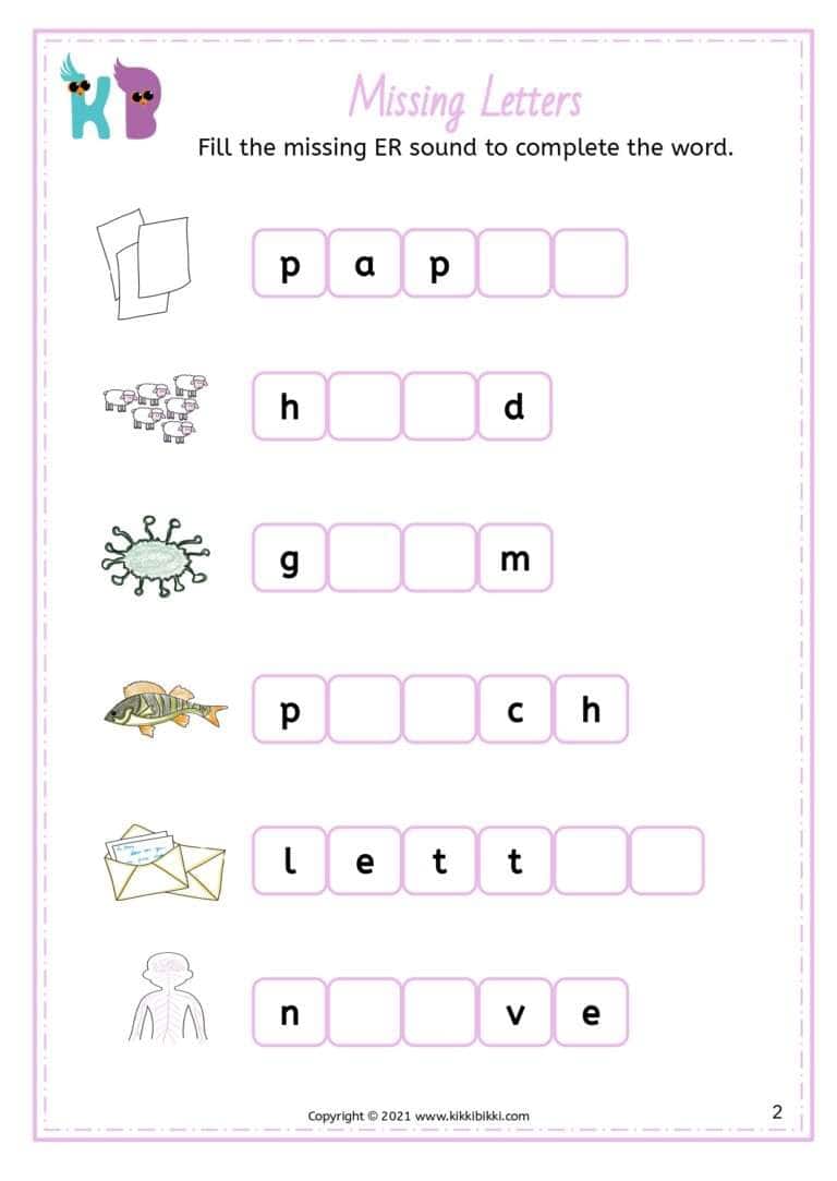 Phonics Practice Sheets for Kindergarten