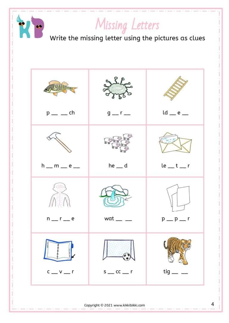 Free Phonics Worksheets for Kindergarten