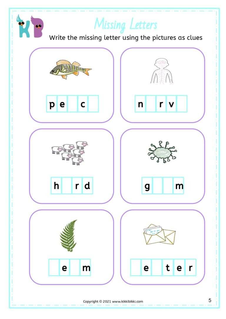 Printable Phonics Worksheets for Kindergarten