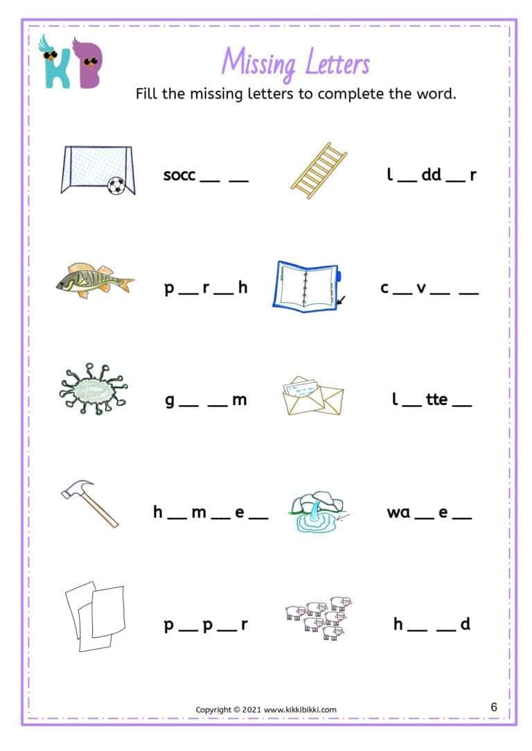 Phonics Activity Sheets for Kindergarten