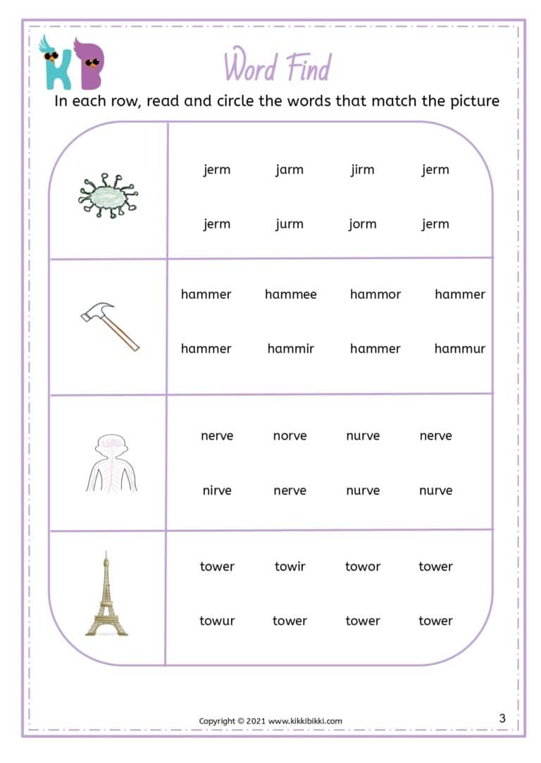 Phonics Worksheet Printable