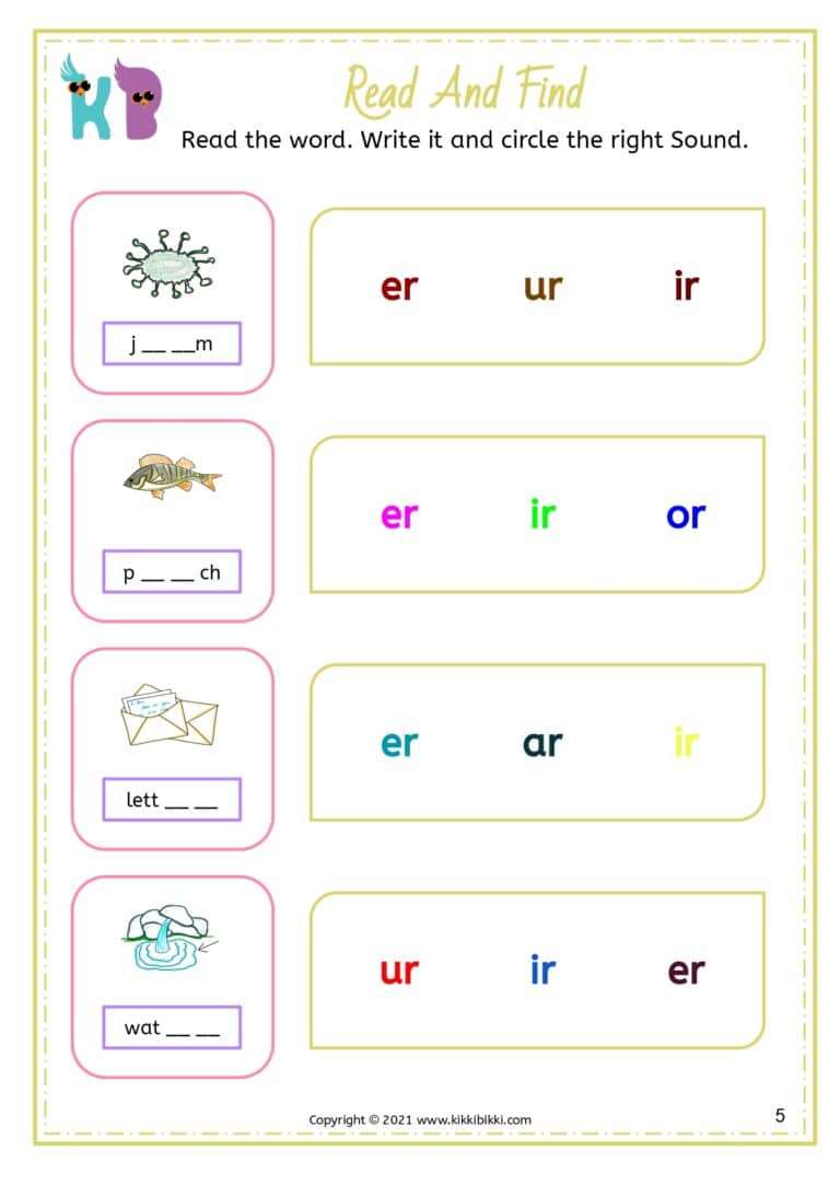 Free Phonics Worksheet Printable
