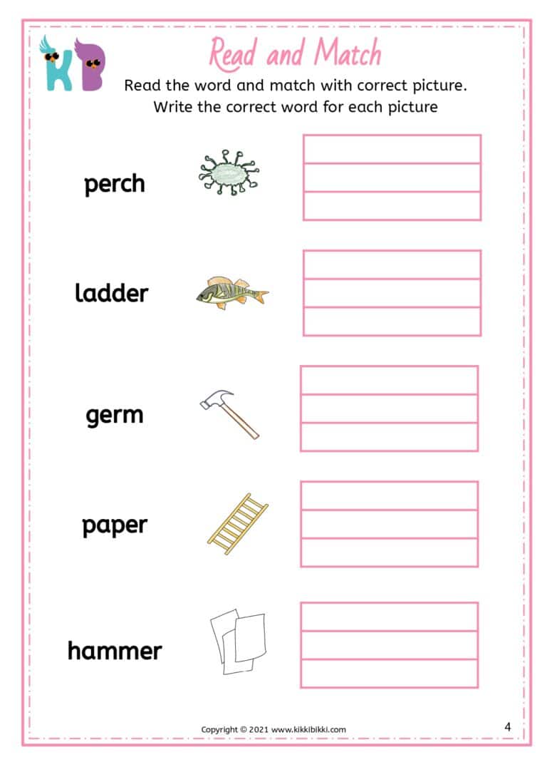 Free Phonics Worksheets for Kids