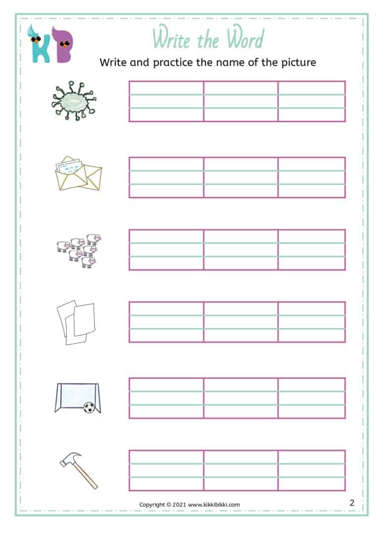 Free Phonics Worksheets for Kindergarten