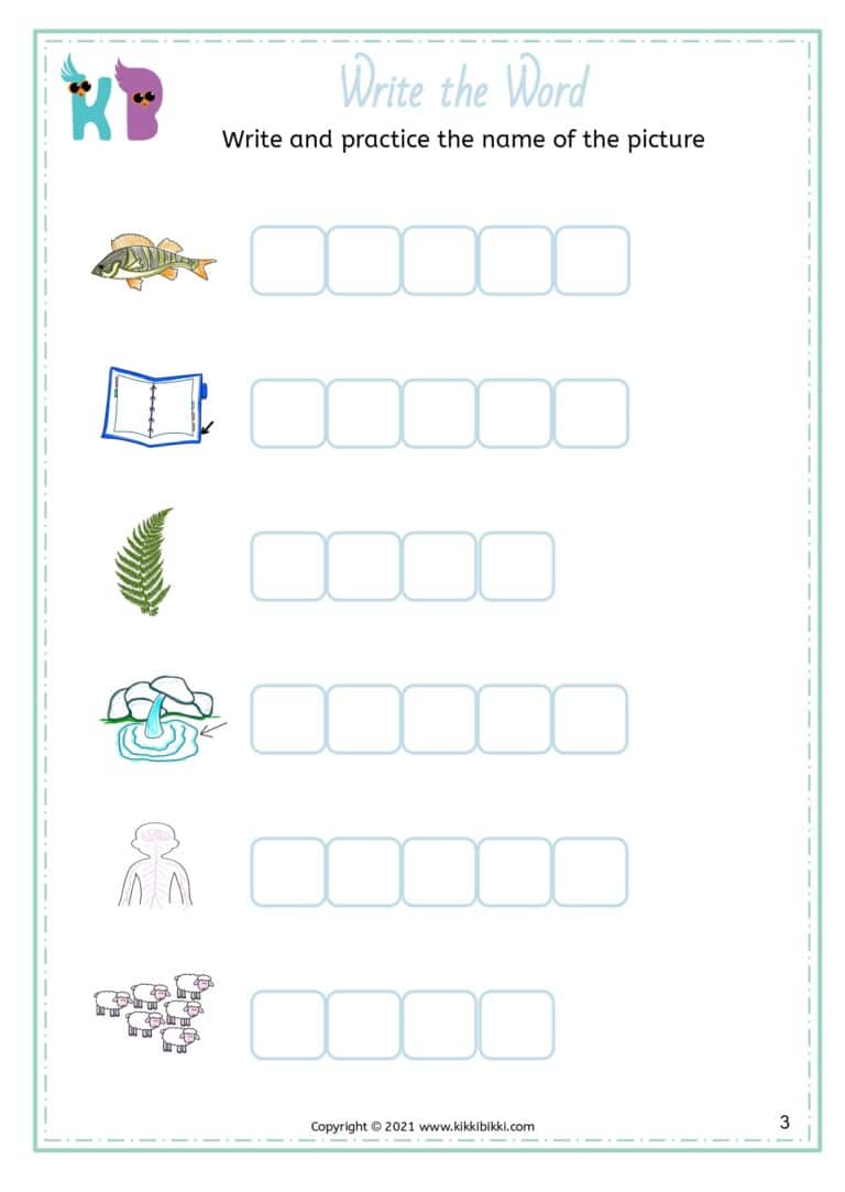 Phonics Word Worksheets for Kindergarten