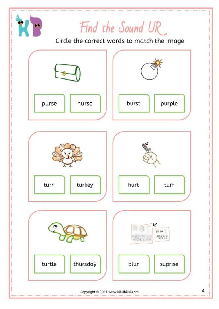 Printable Phonics Worksheets for Kindergarten