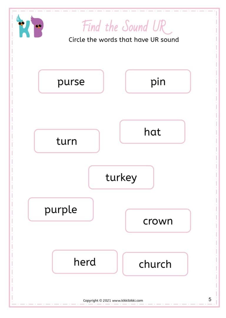 Free Phonics Worksheets for Kindergarten
