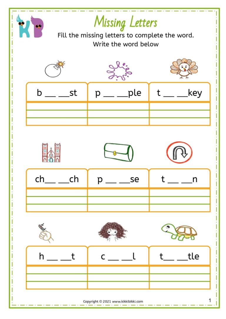 Kindergarten Phonics Worksheet Free
