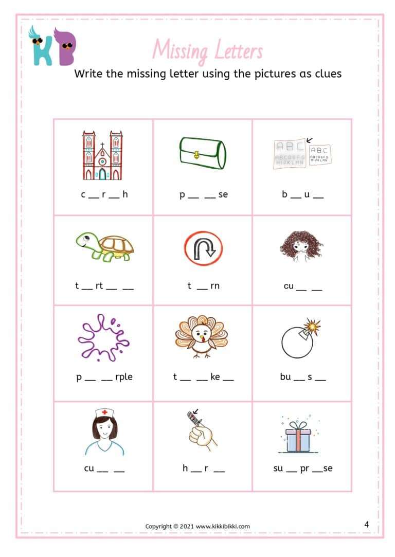 Free Phonics Worksheet Printable